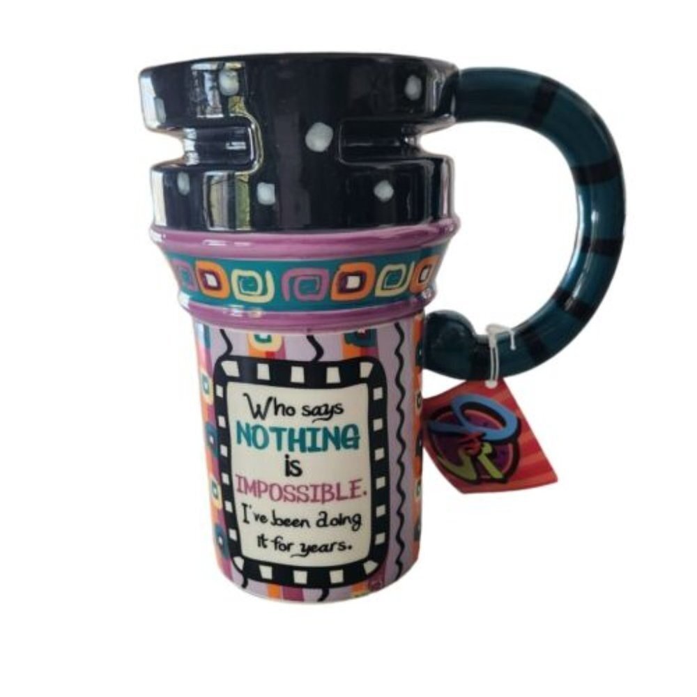 Giftcraft #487211 Nothing Is Imposidble Ceremic Travel Mug NEW